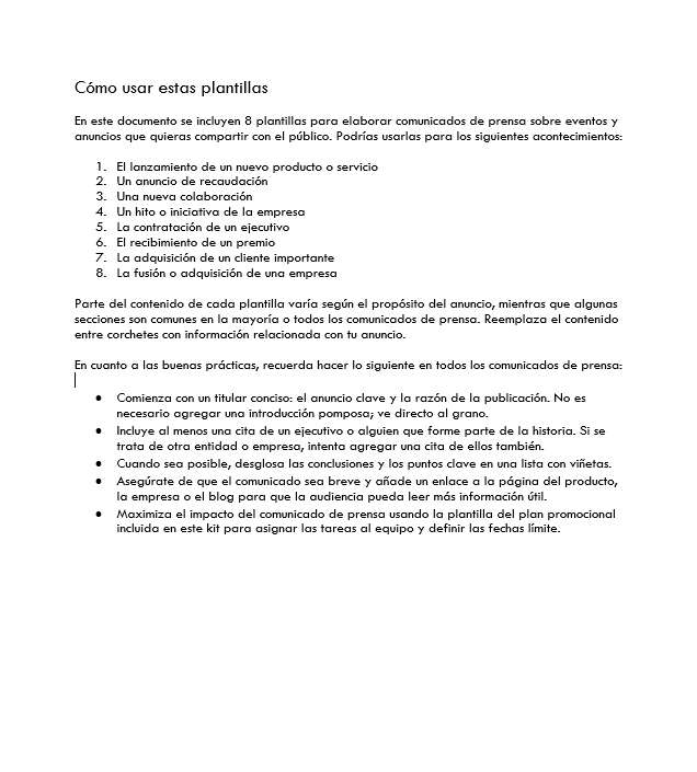 Mejora el reconocimiento de tu marca y tus relaciones con los medios con estas plantillas de comunicados de prensa.