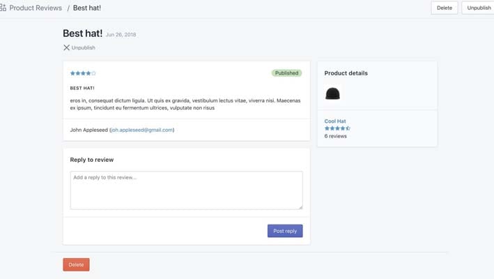 Product Reviews, aplicación para tiendas de Shopify