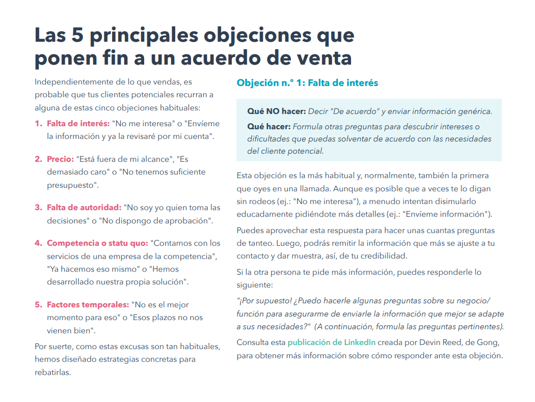 prospeccion y objeciones