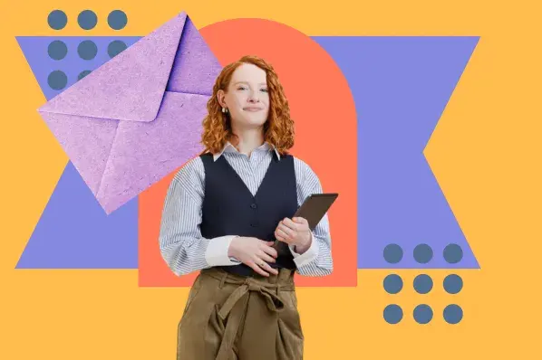  woman creates sales prospecting email examples for her team