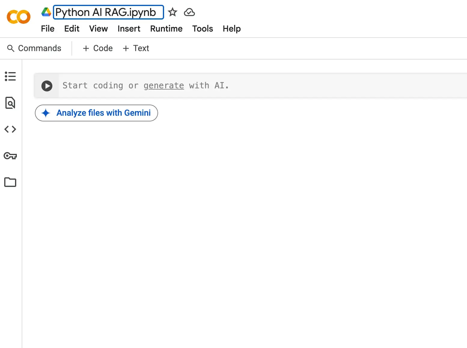 screenshot of my google colab dashboard with renamed notebook file