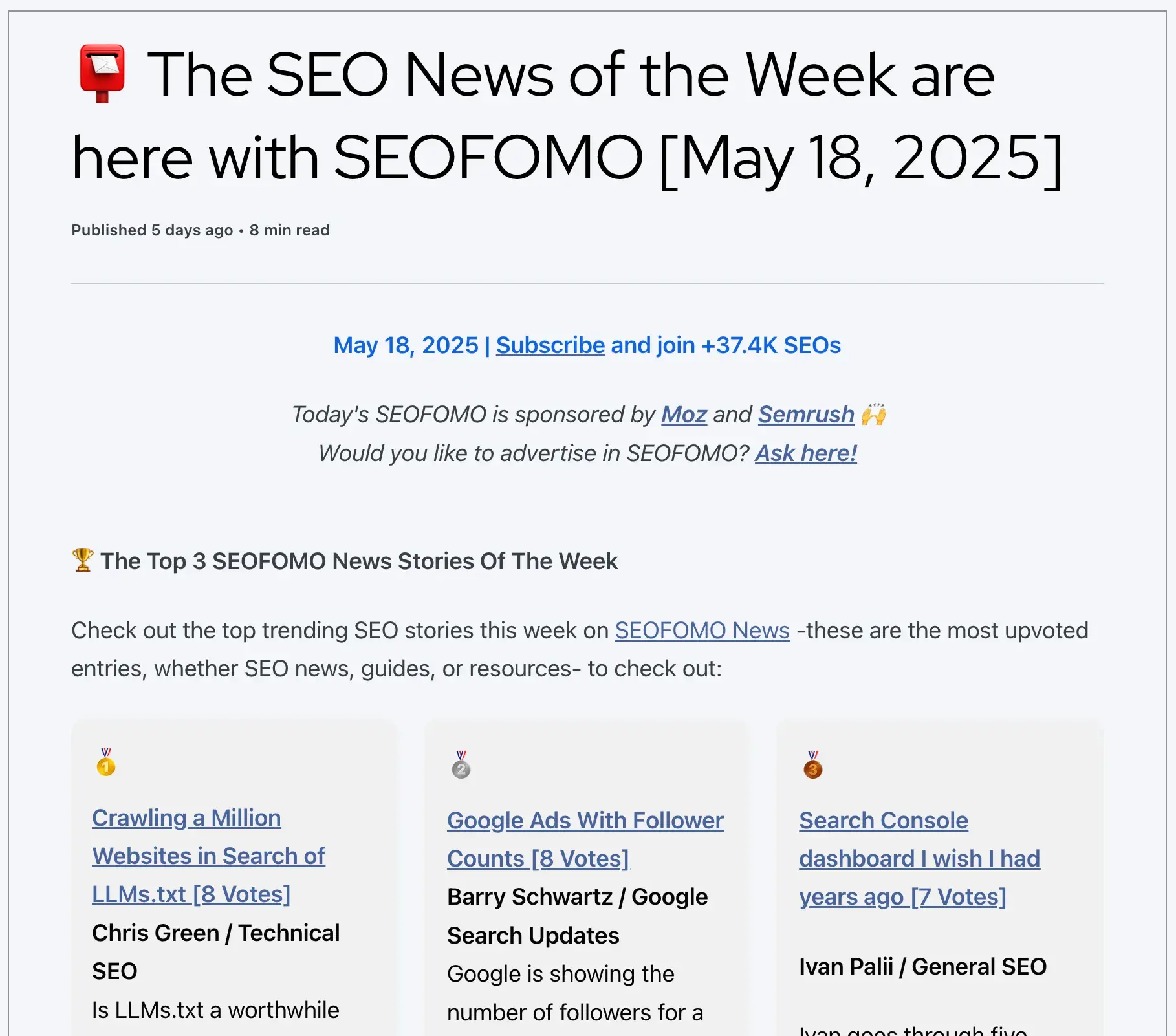 seofomo newsletter