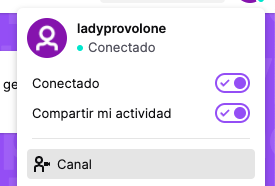 Canal y perfil de Twitch