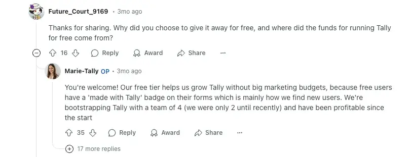tallys reddit contains high-value content