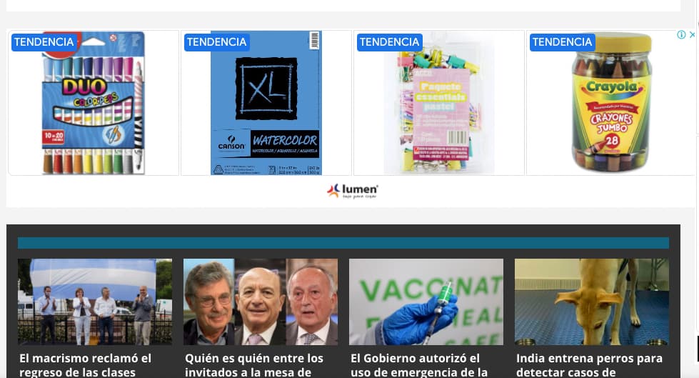 Anuncio de Lumen en sitio web para estrategia de retargeting de sitio