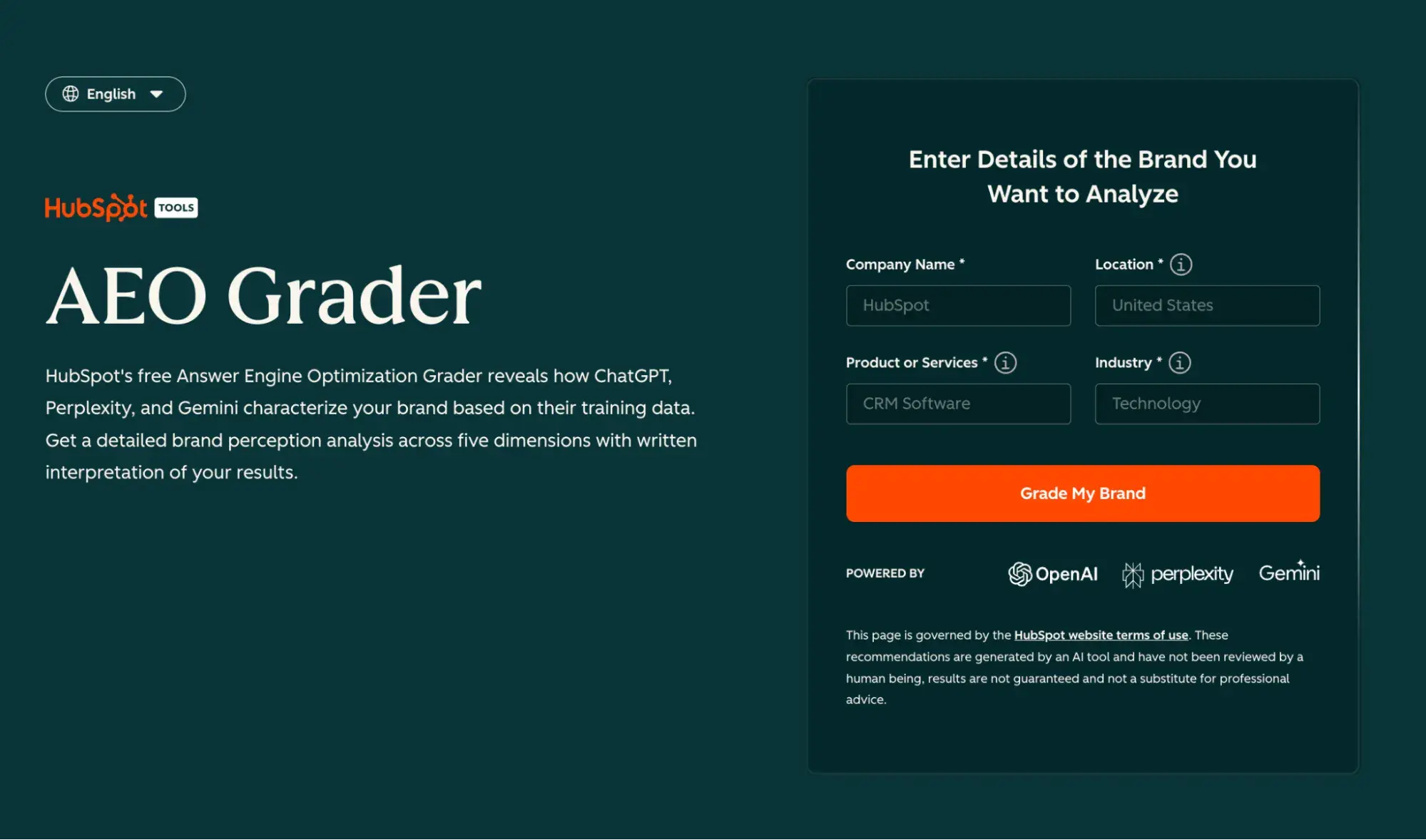 a screenshot of hubspot’s AEO grader, demonstrating how to track AEO visibility and citations effectively