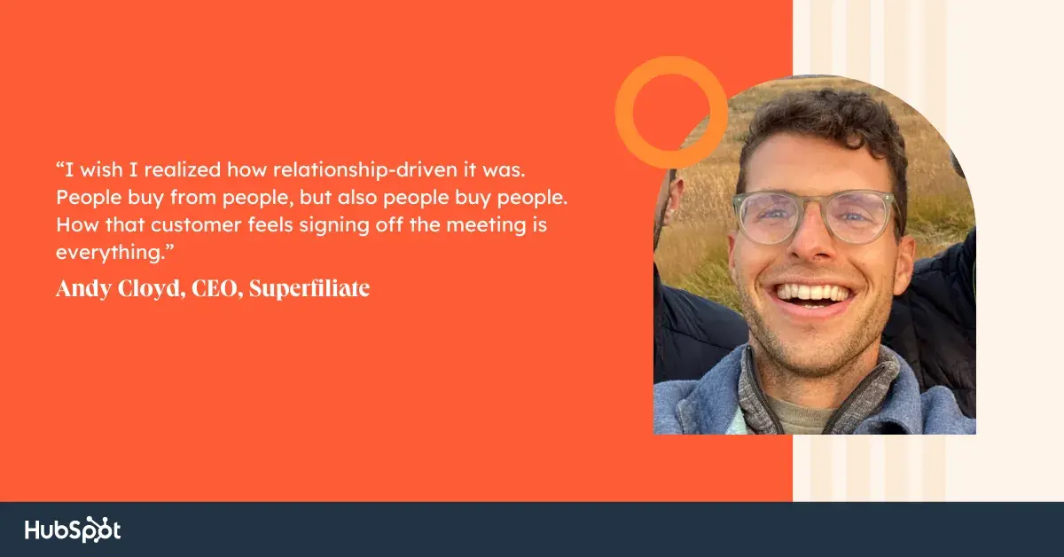 a sales 101 lesson from Andy Cloyd CEO of Superfiliate