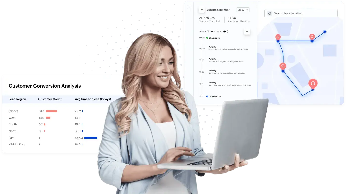 sales management software dashboard in LeadSquared