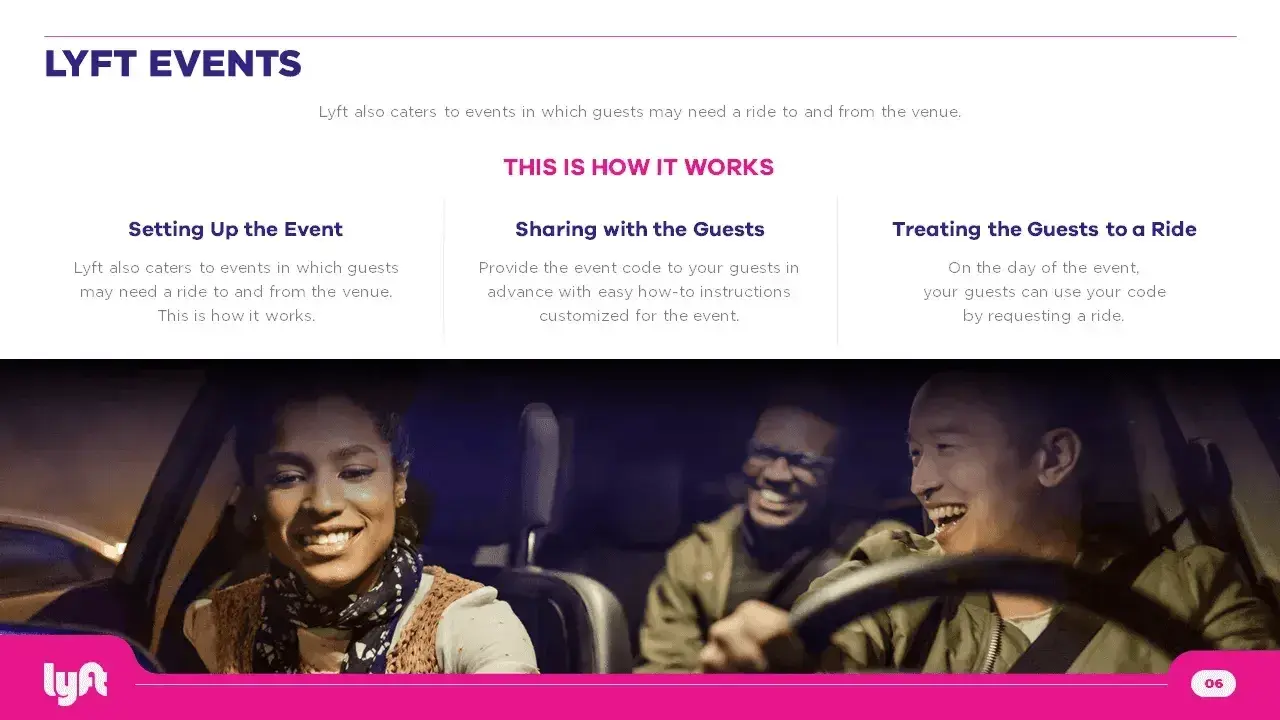 sales presentation deck example from lyft that gets straight to the point