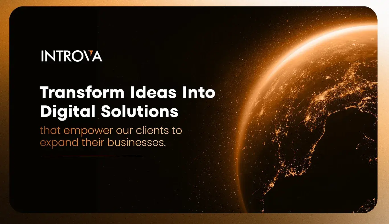 sales deck example: Introva sales deck’s use of dark space and orange highlights make the slide pop