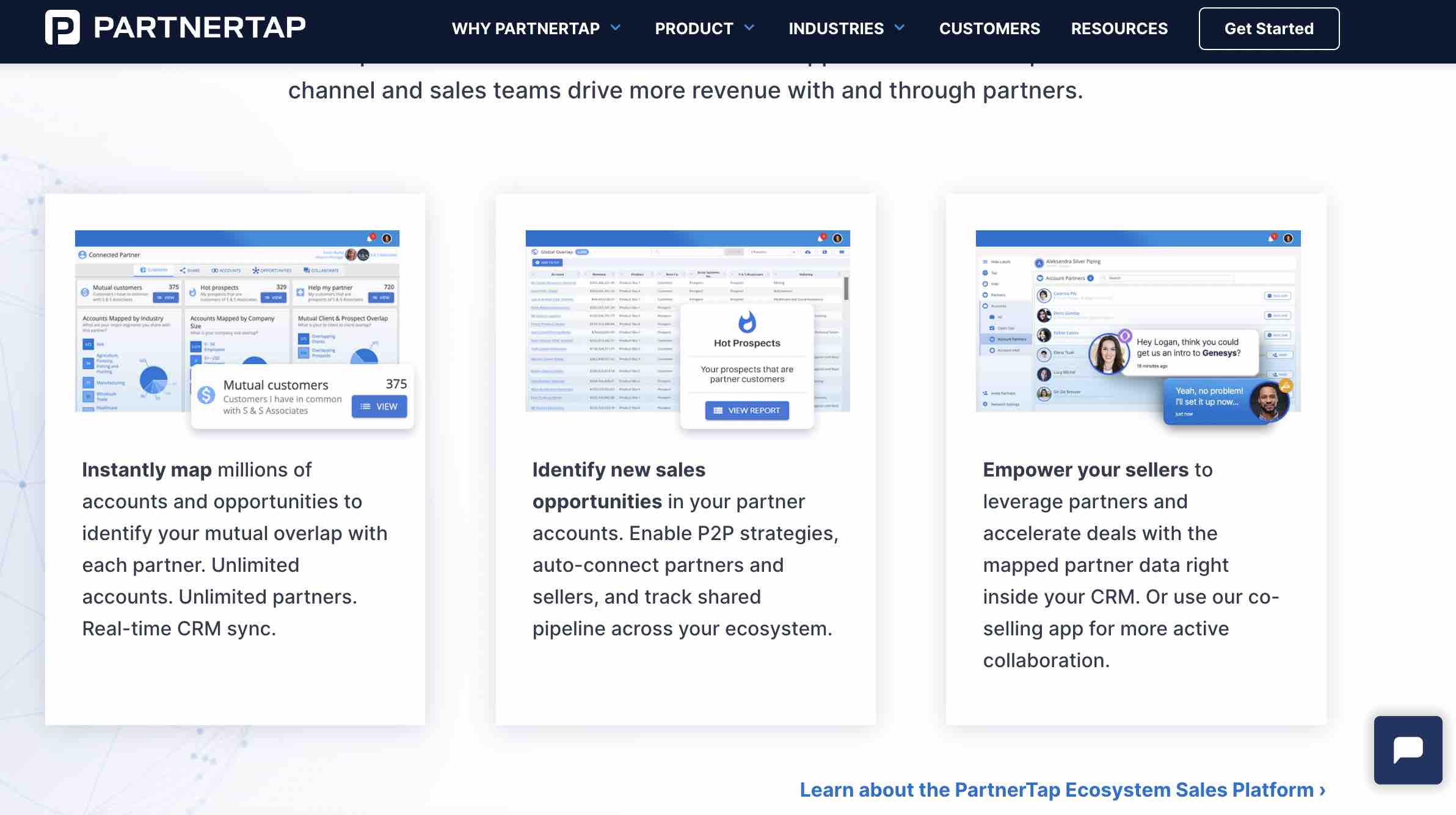  sales prospecting tools, PartnerTap dashboard
