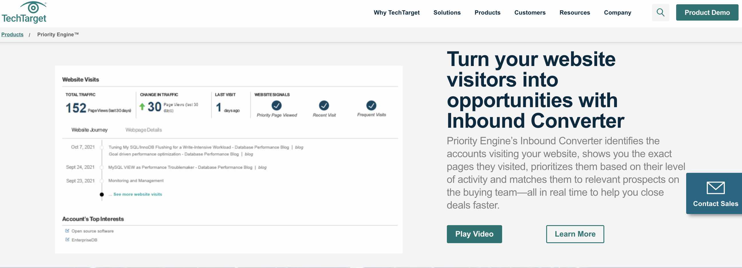 sales prospecting tools, Priority Engine dashboard