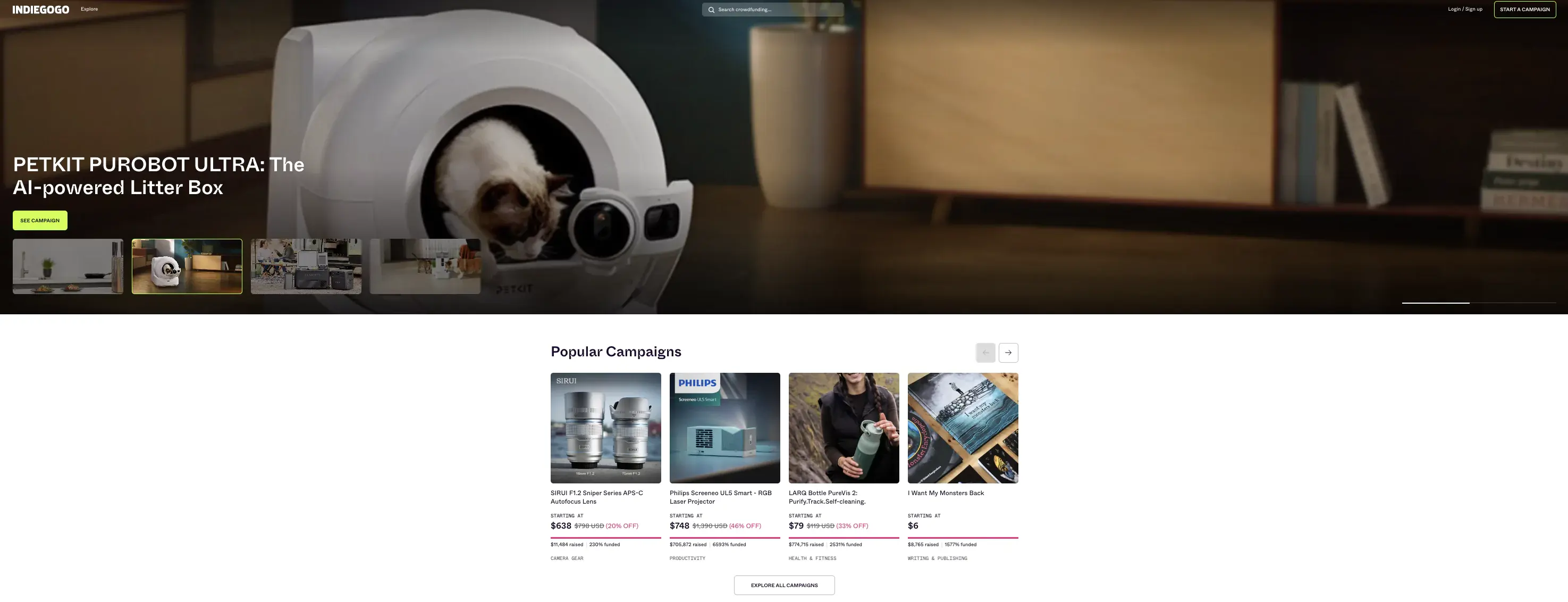 indiegogo crowdfunding site