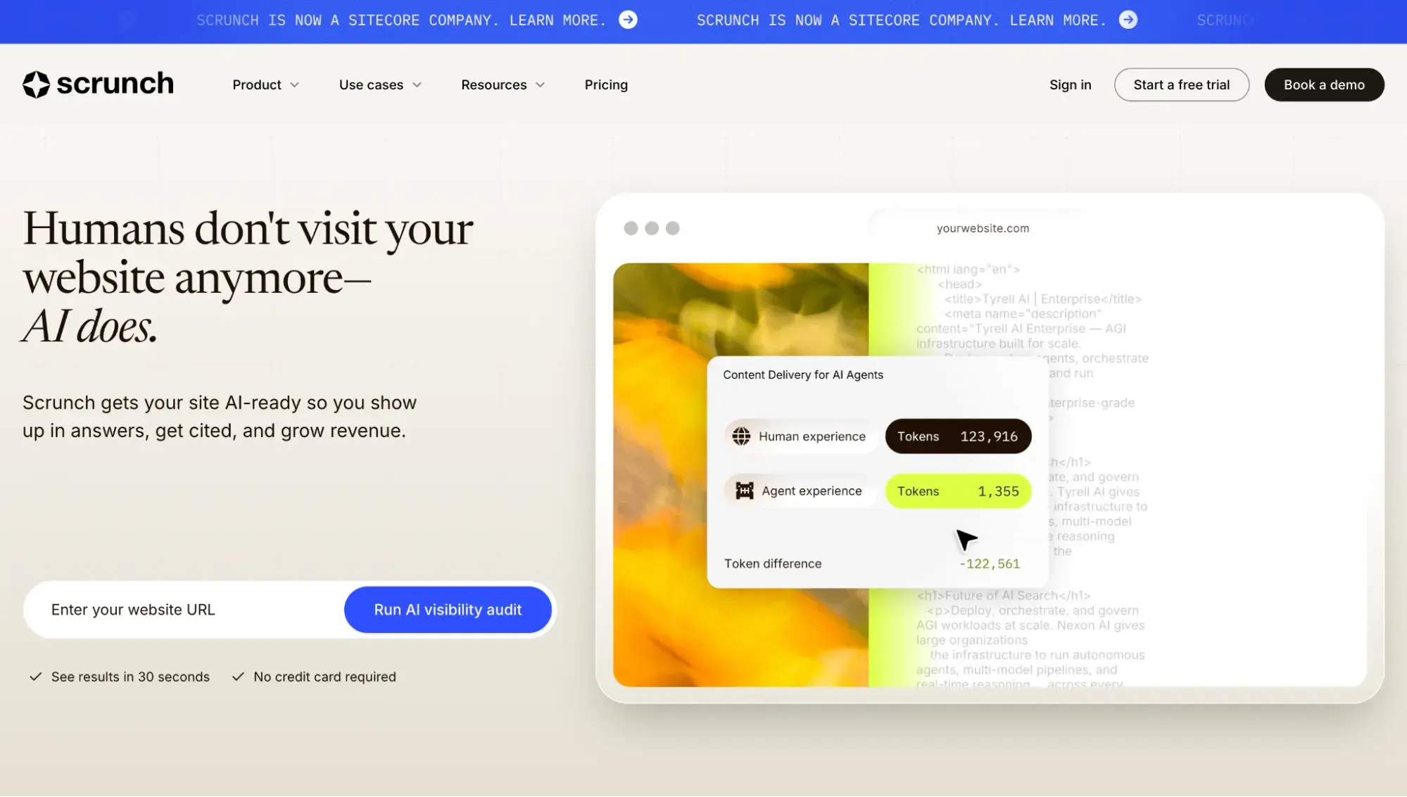 Scrunch homepage
