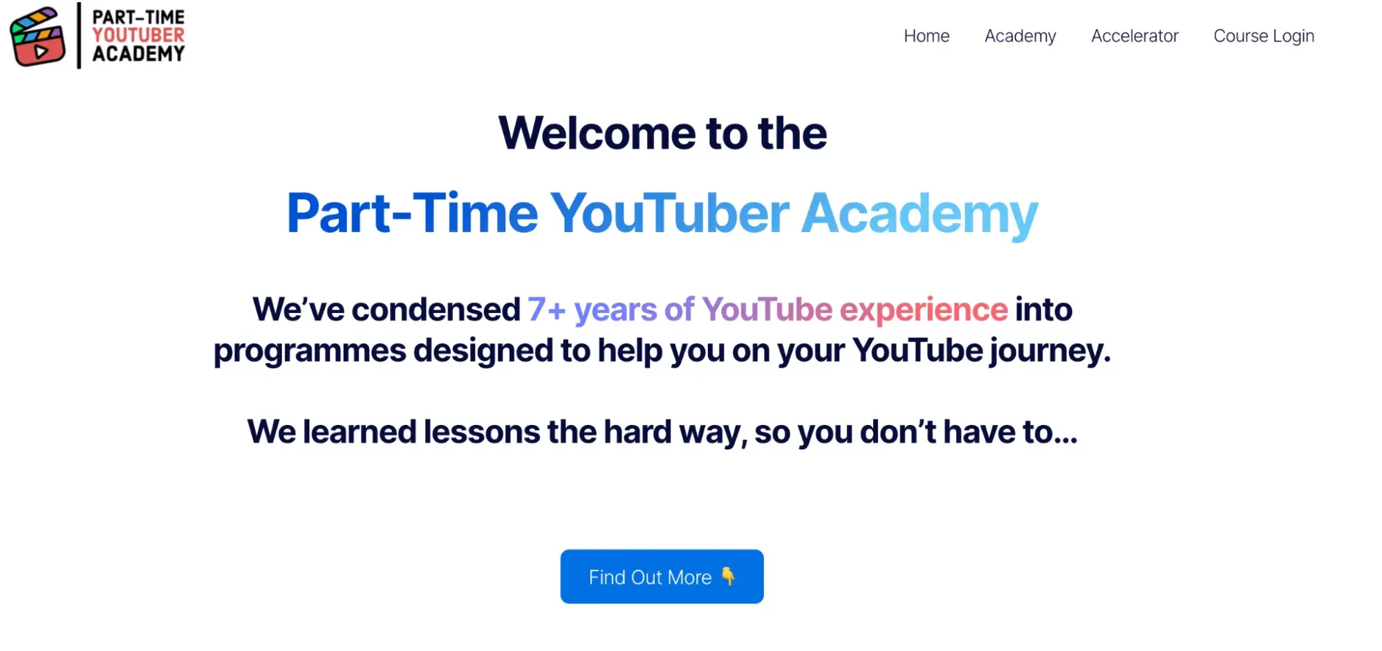 how to sell an online course; sales page example from ali abdaals part-time youtuber academy