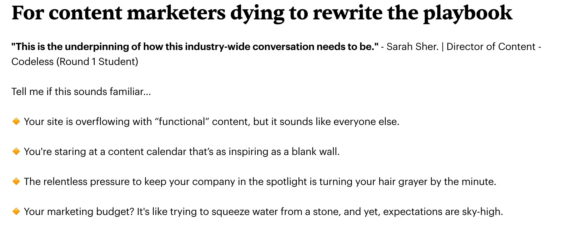 tommy walker shows how to speak to a specific customer when writing course copy