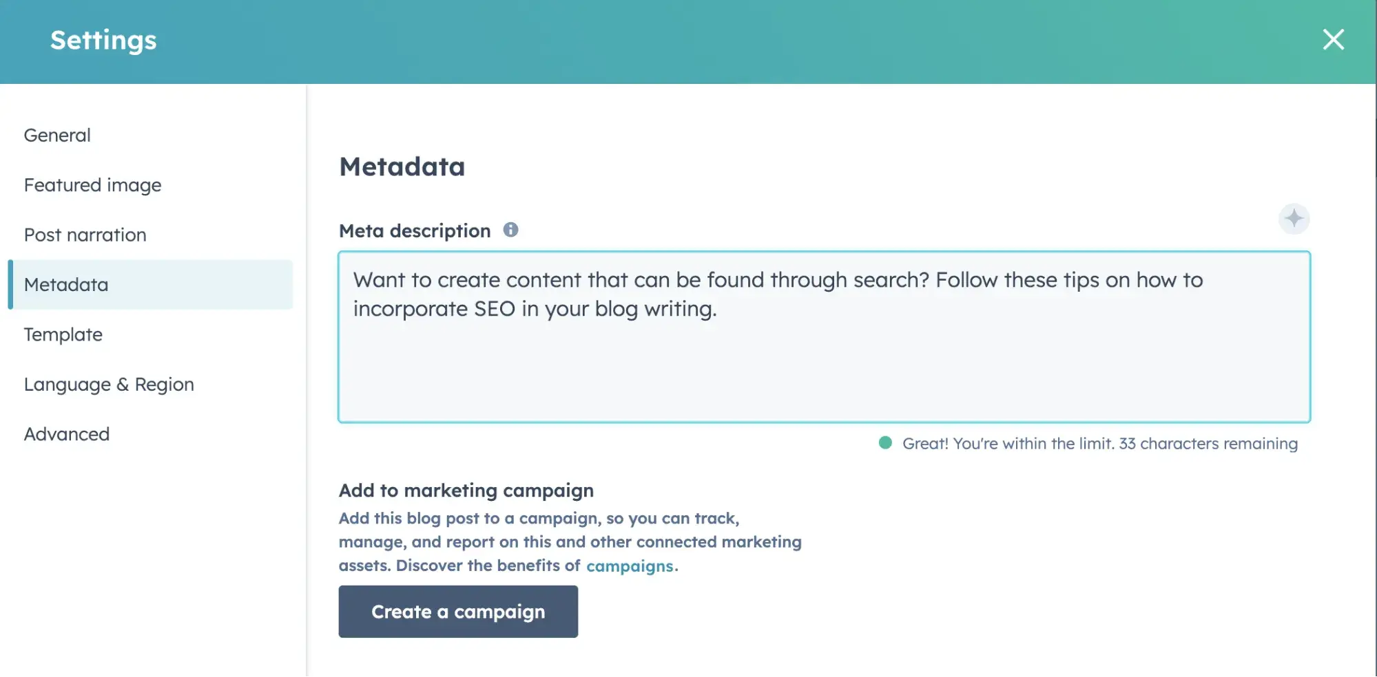 Screencap of ̽ѡs metadata description box.