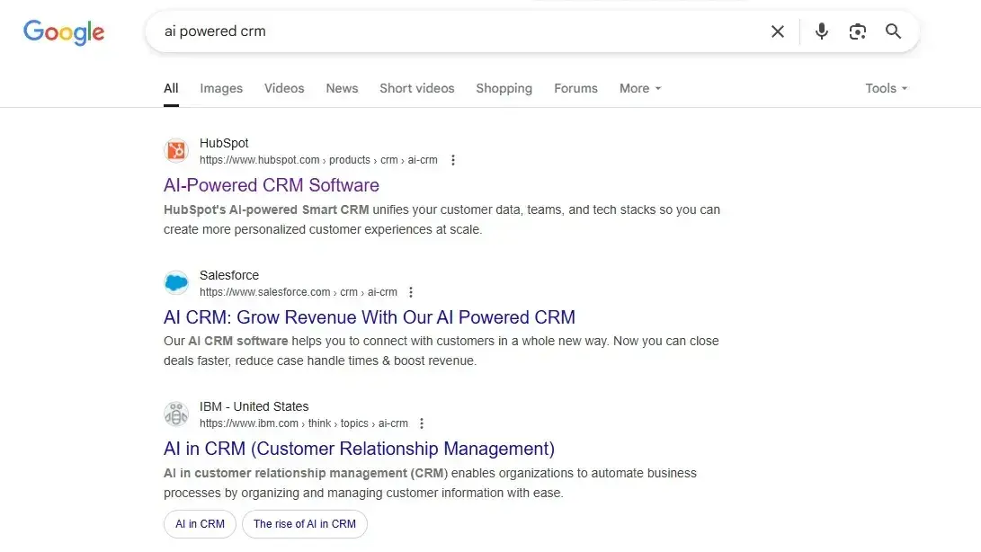 seo keyword research, a screenshot from google serps shows the keyword research process for identifying commercial and/or transactional searches.