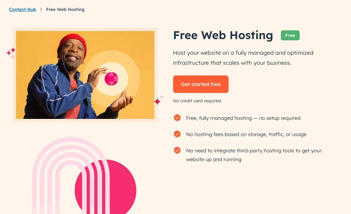 hubspot free web hosting landing page