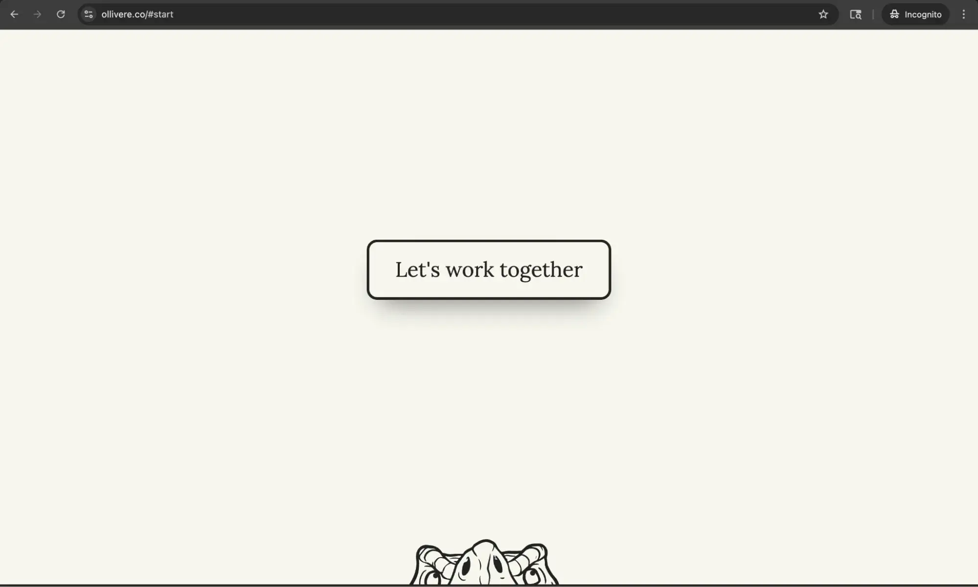 simple website examples from ollivere with centered let��s work together cta button and minimal line illustrations