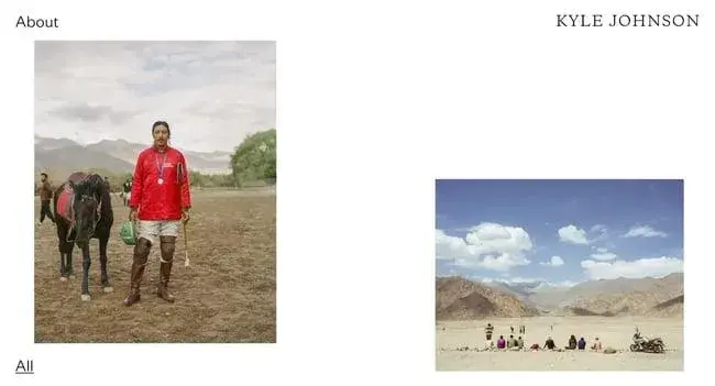 simple website examples from kyle johnson photography portfolio with images