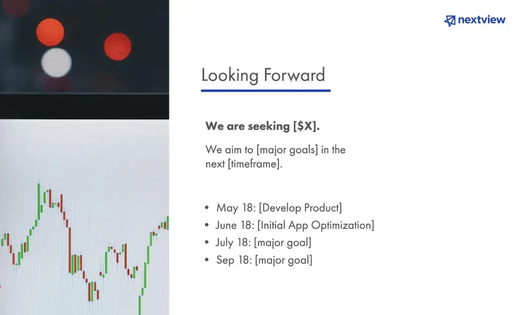 Screenshot of investment proposal with simple design and clear information
