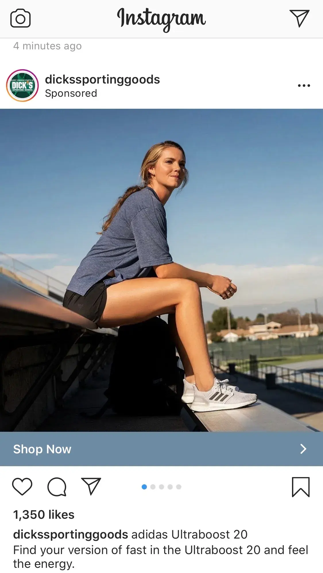 Screenshot of Dicks Sporting Goods Instagram Ad