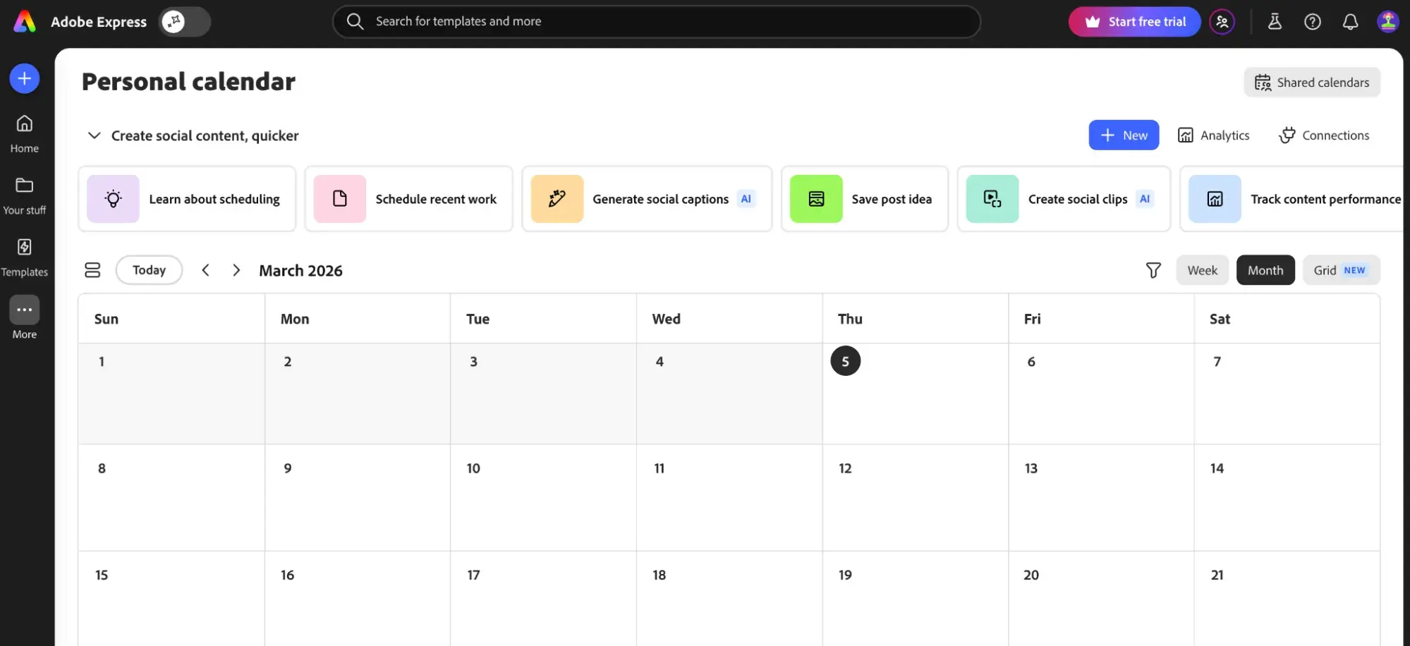 a screenshot of adobe��s social media management tool