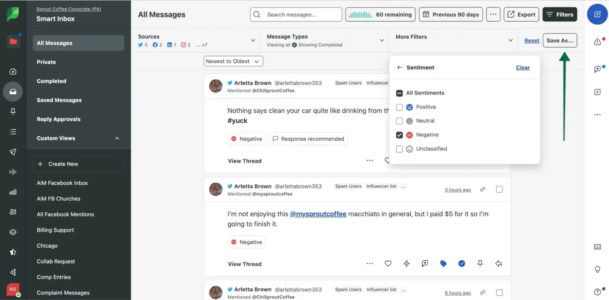 a screenshot of sprout social��s social media management tool