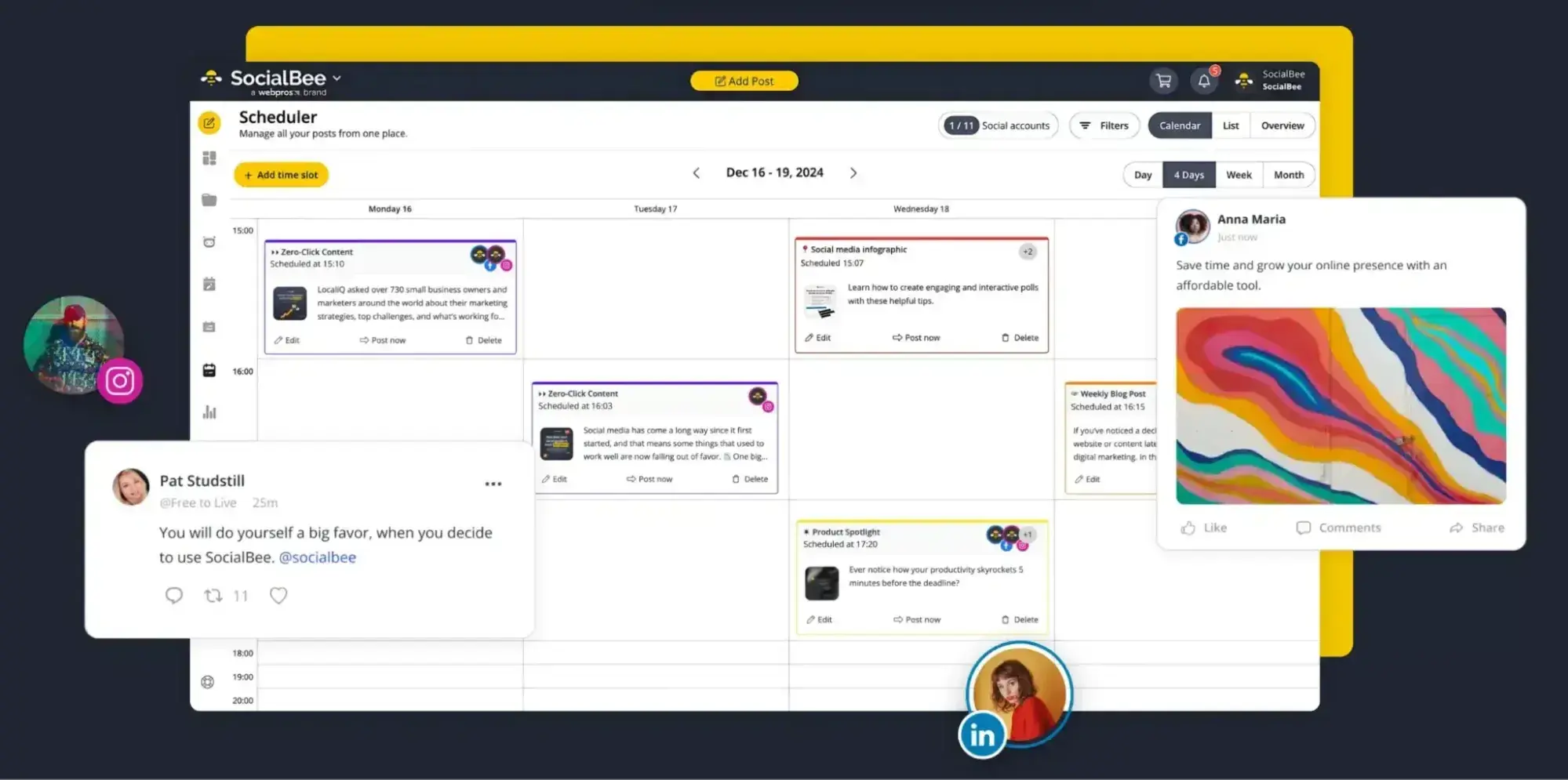 social media tools, socialbee