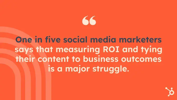 social media trends, pull quote about struggle to measure roi
