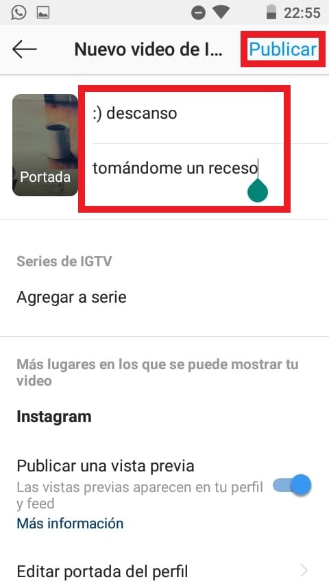 Cómo publicar un video en IGTV