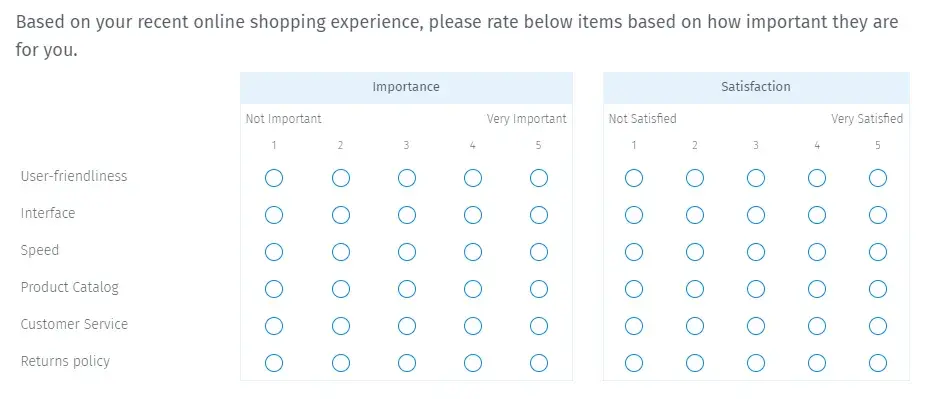 side-by-side matrix survey question example 1