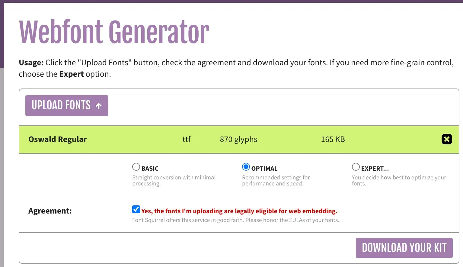 font squirrels webfont generator