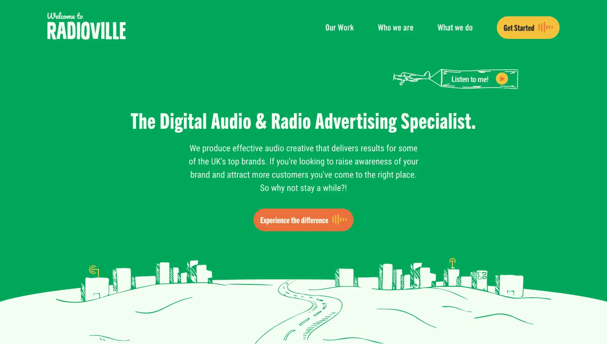 sustainable website design examples: radioville
