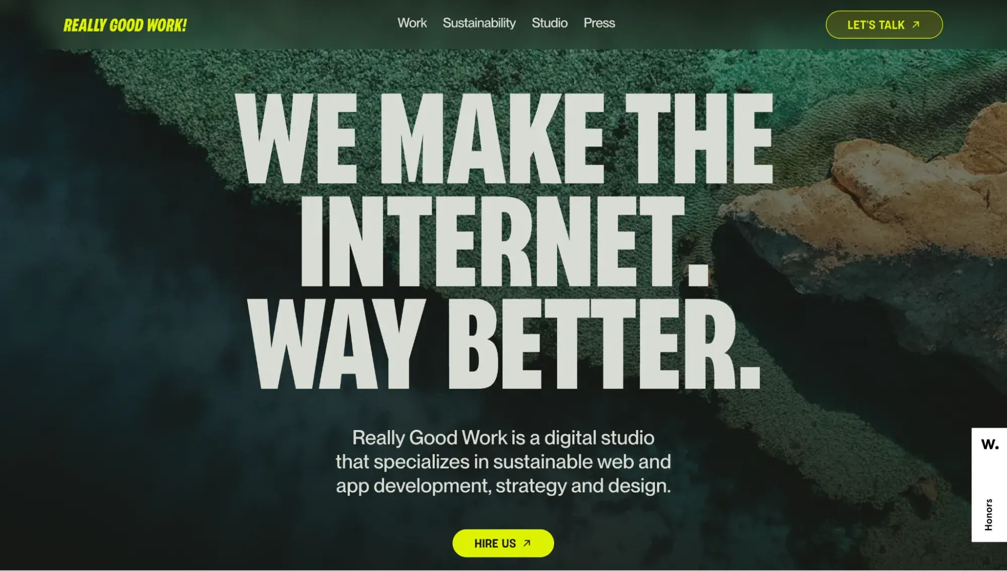 sustainable website design examples: really good work