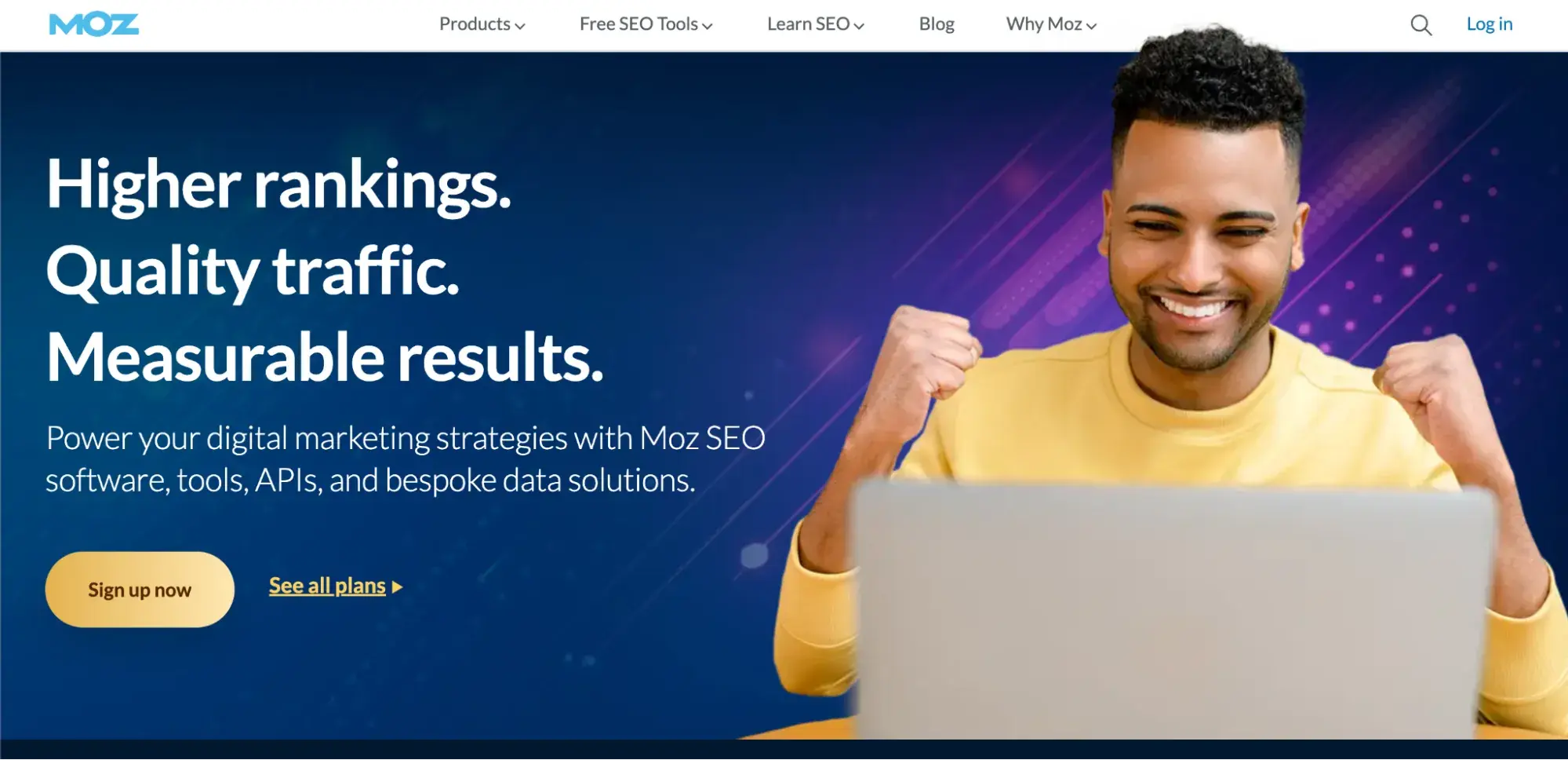 tech website design: Screenshot of Mozs website