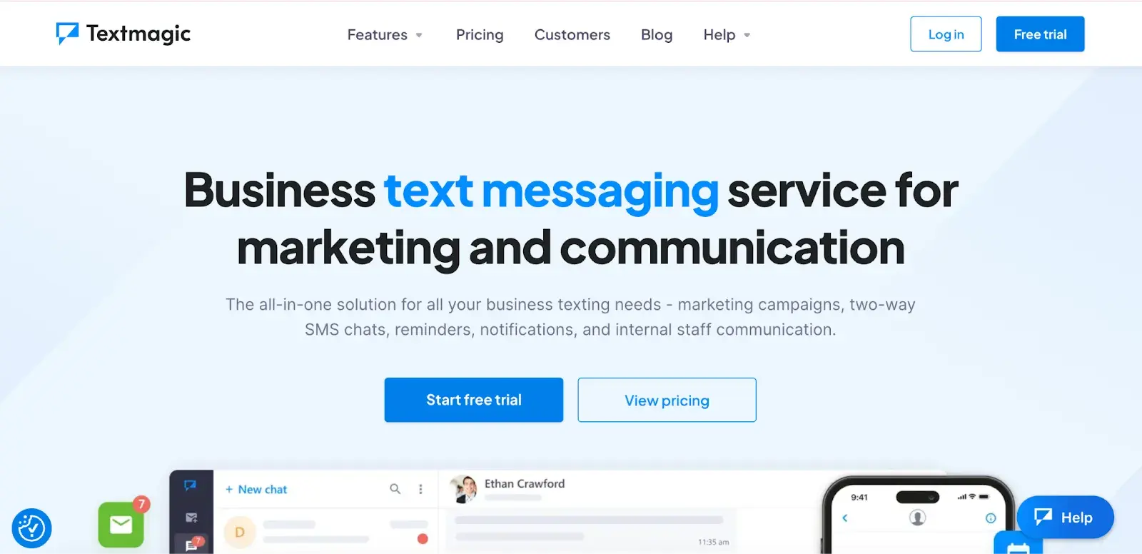 textmagic homepage