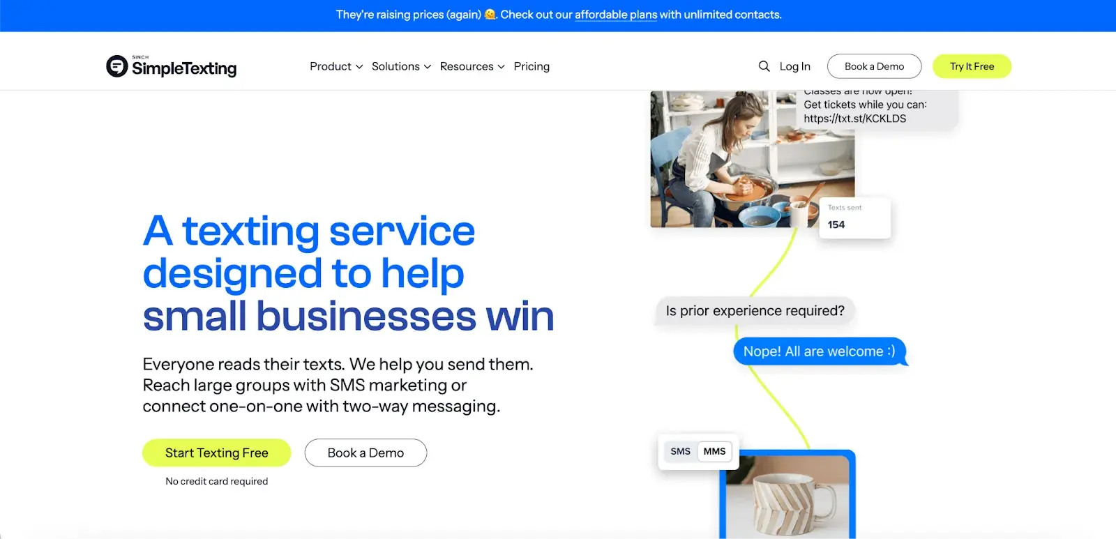 simpletextings homepage
