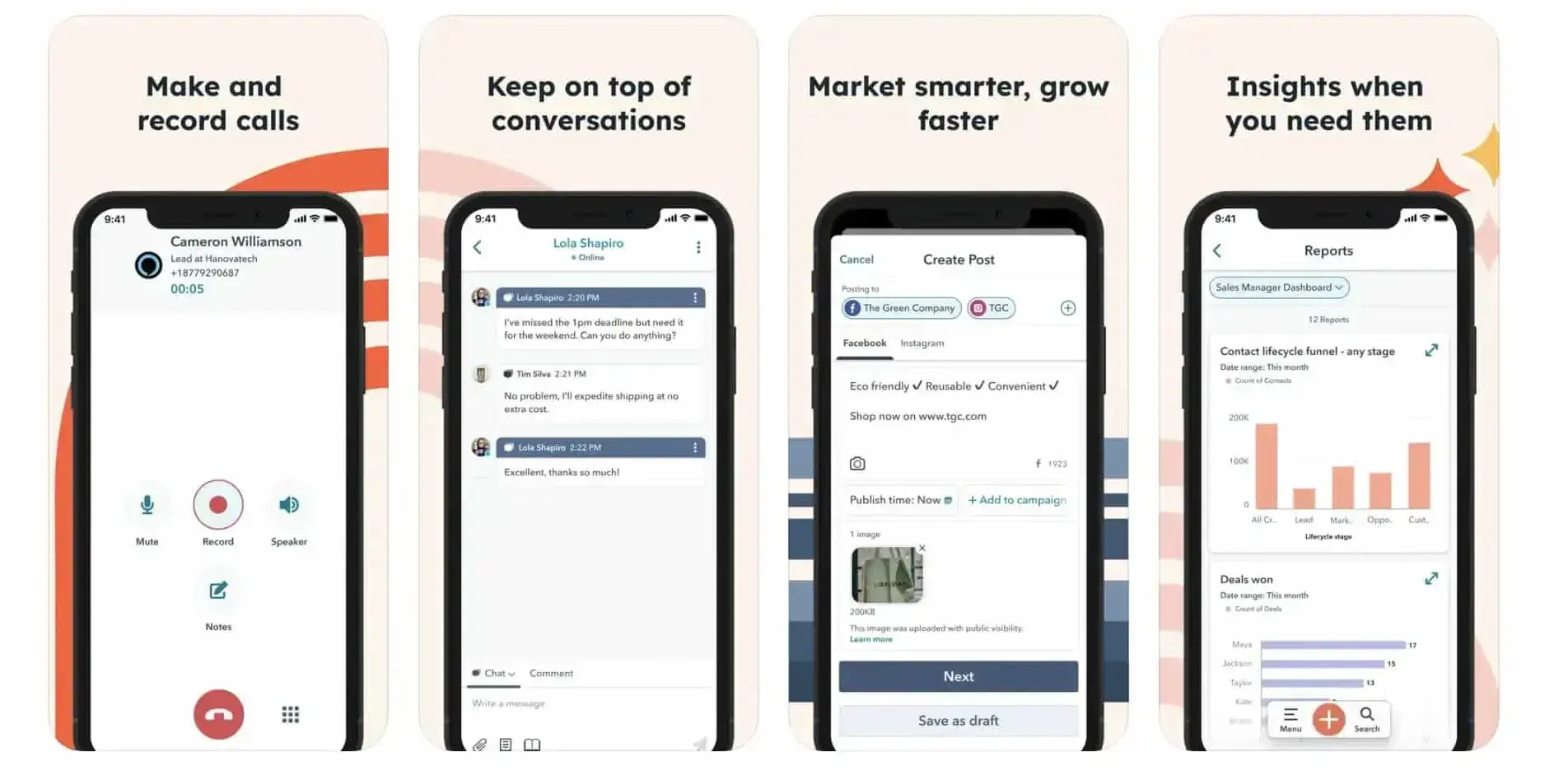 top apps for sales reps, hubspot mobile app