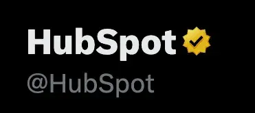Hubspots X premium verified account with gold check mark