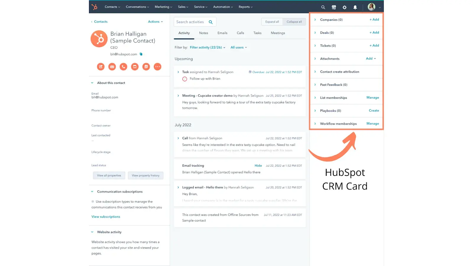 types of crm: hubspot crm simplifies and automates contact management