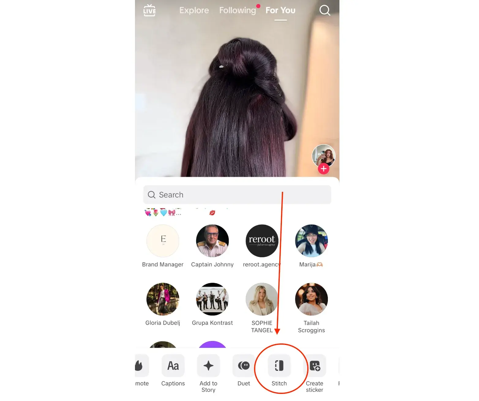 tiktoks stitch feature