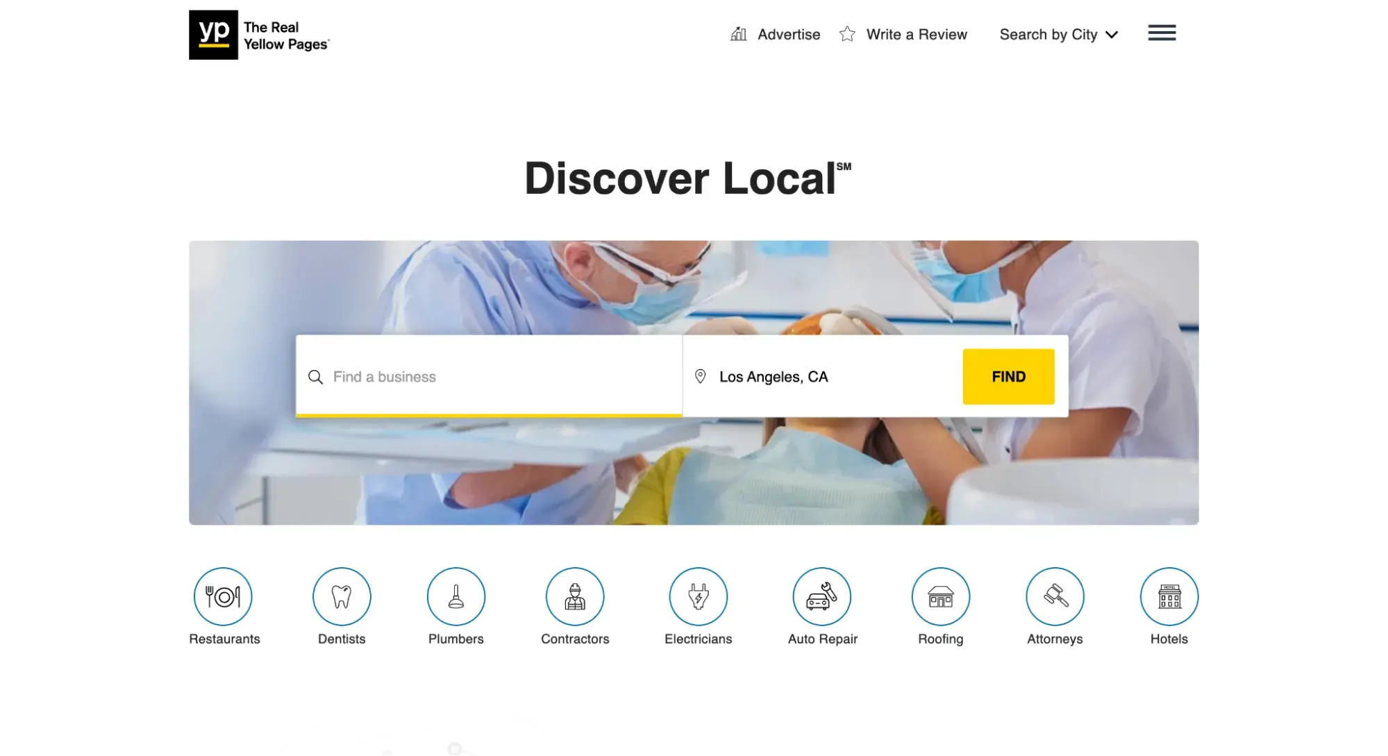 types of website examples, yellow pages directory website