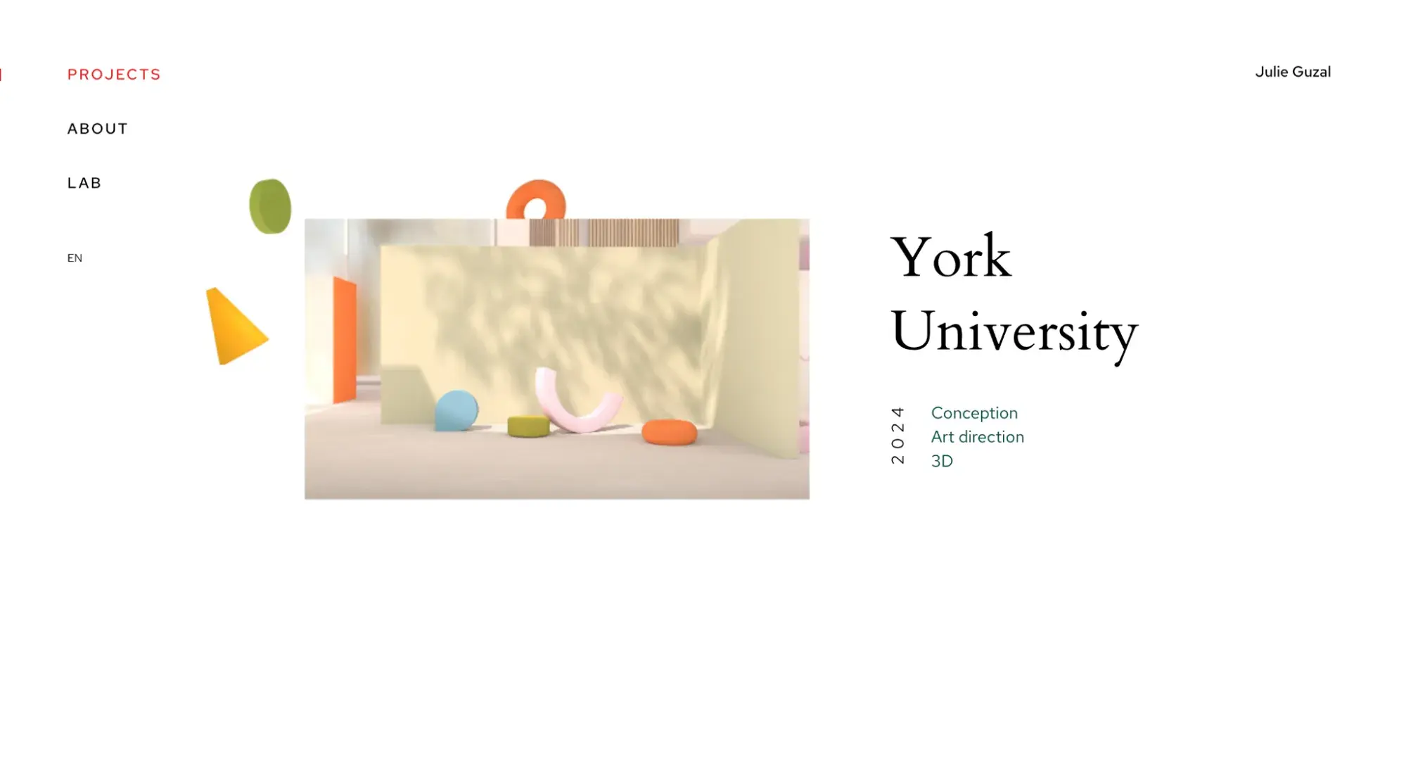 types of website examples, portfolio website of julie guzal