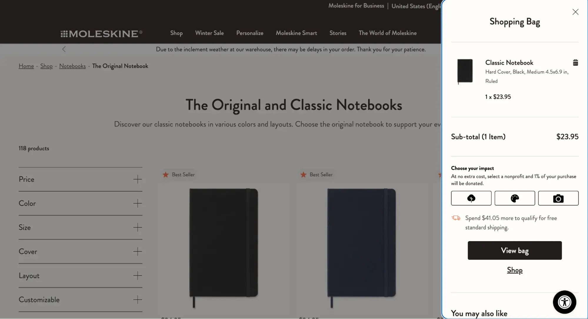 different types of websites moleskine ecommerce site