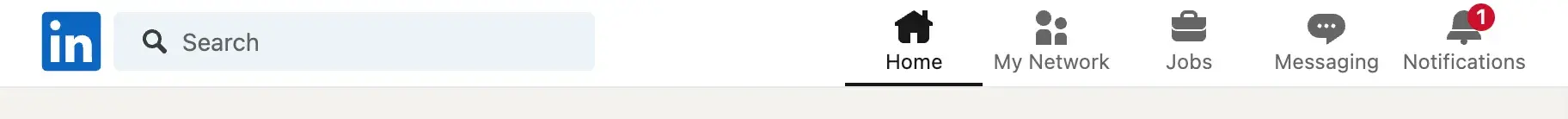 ui design elements: icons on the linkedin website, including the house icon