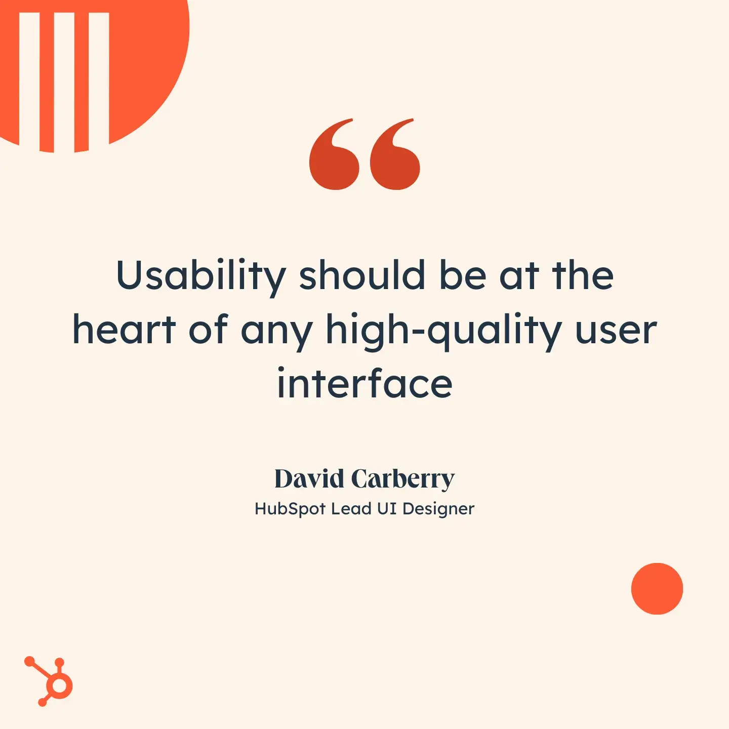 quote graphic that says, “usability should be at the heart of any high-quality user interface”