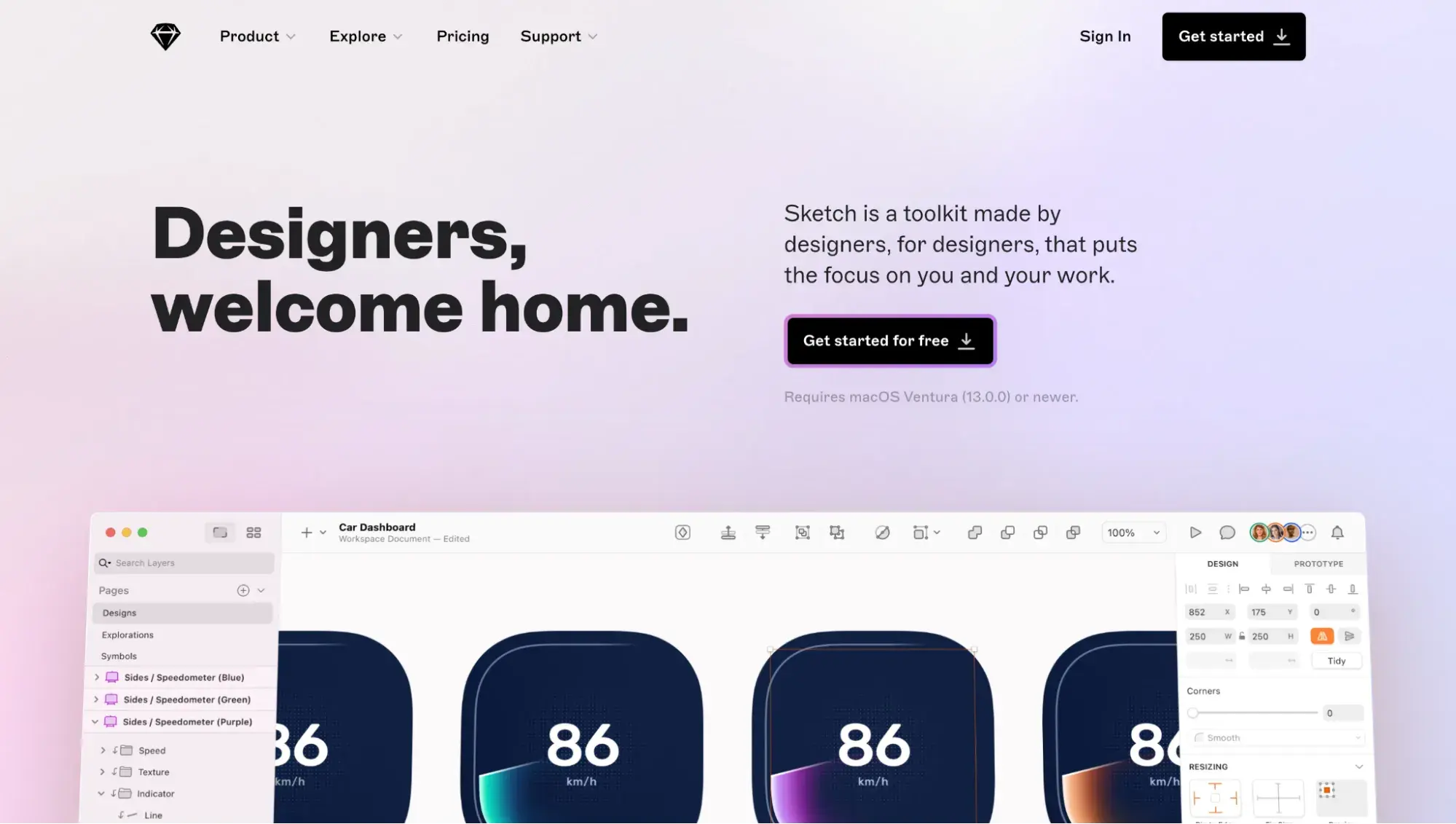 ui design tools: sketch website
