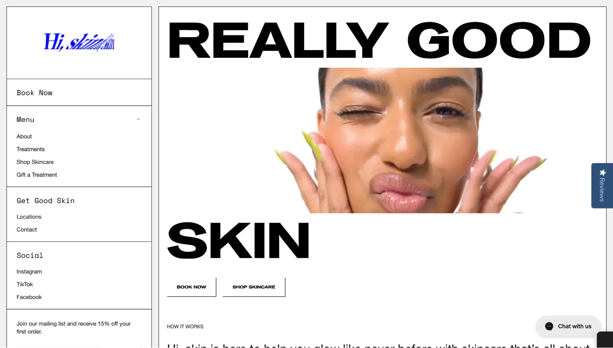 ui design examples: hi, skin website
